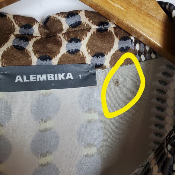 Alembika Button Up Tunic Top Size 1 US 6-8 Pistachio Long Sleeve Blouse READ DES - Picture 2 of 15